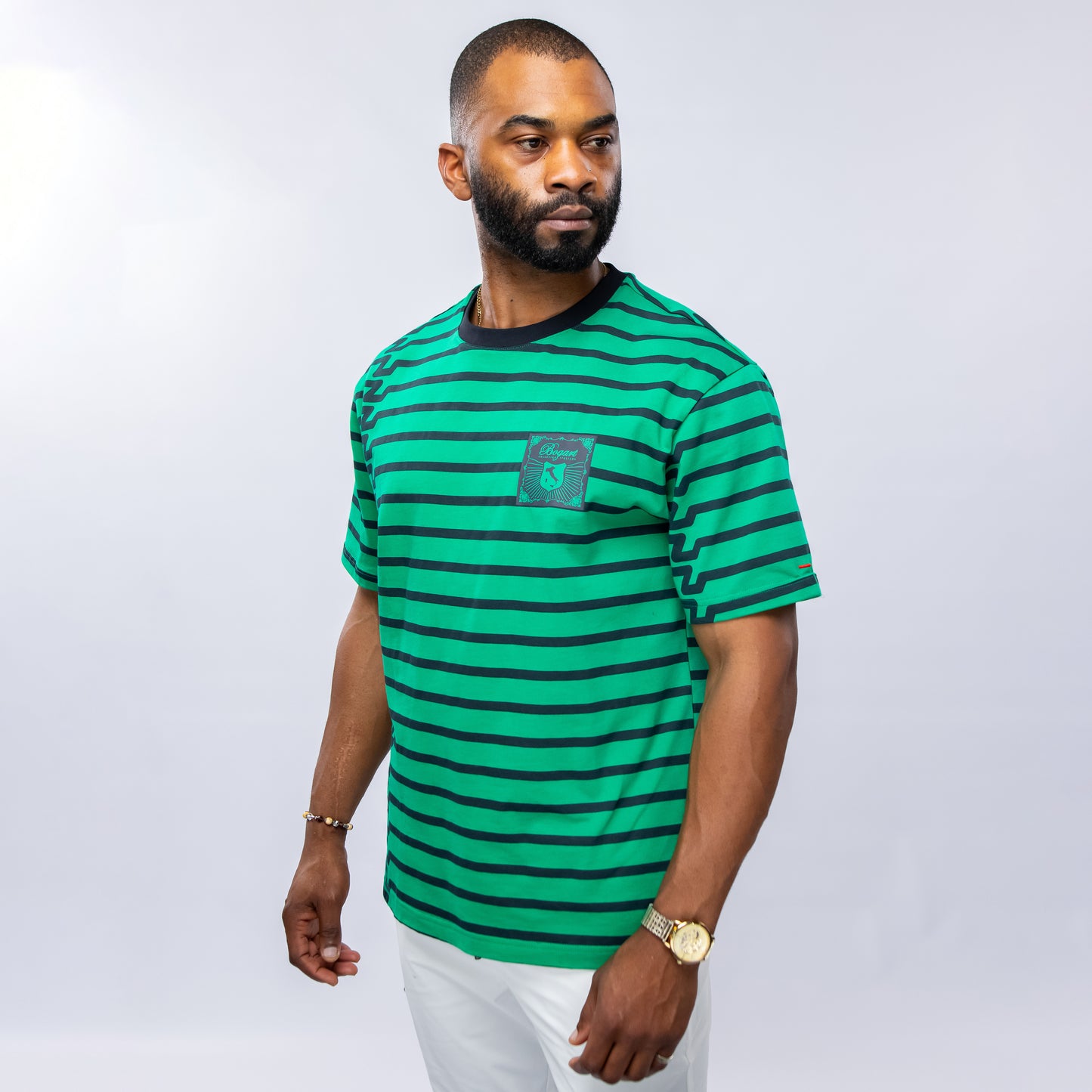 Bogart Italian Collection Striped Statement T-Shirt