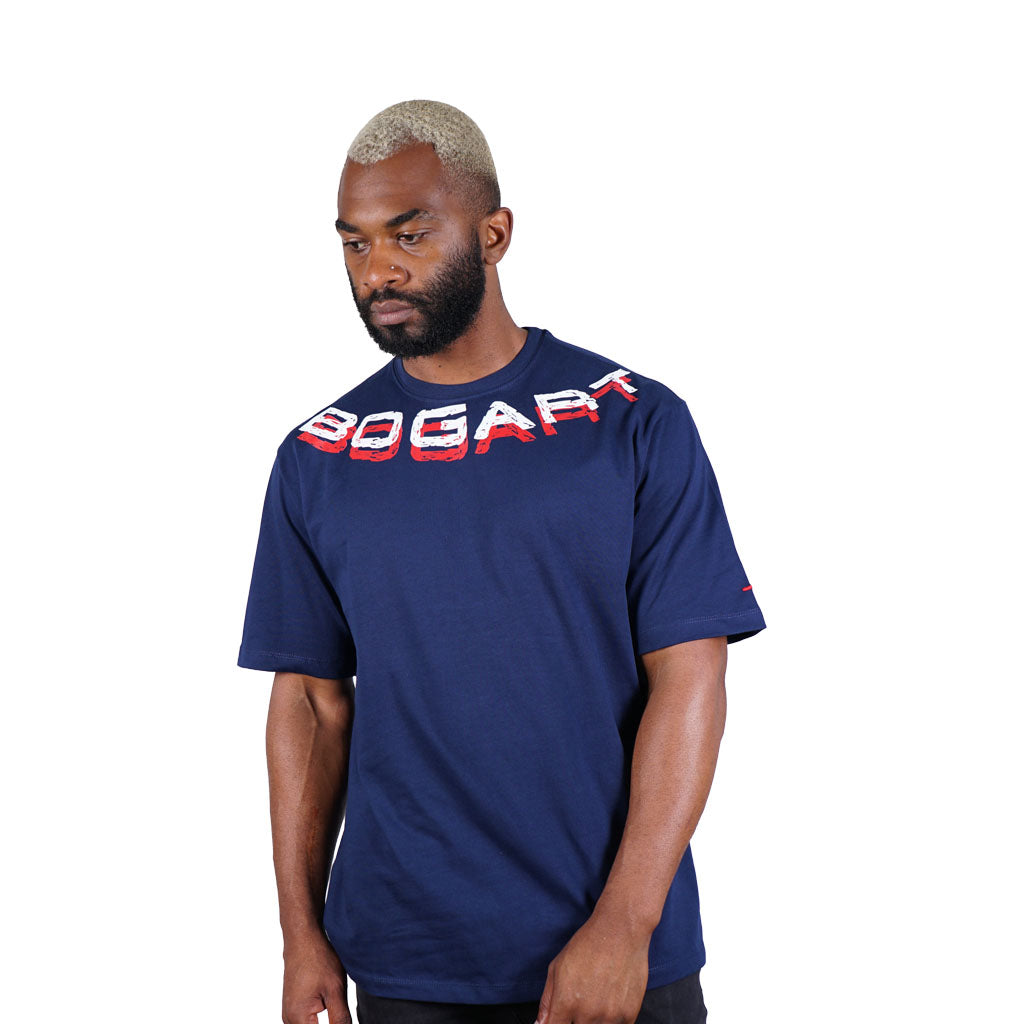 Bogart Original Collection C-Nek Print T-Shirt-Navy-Front