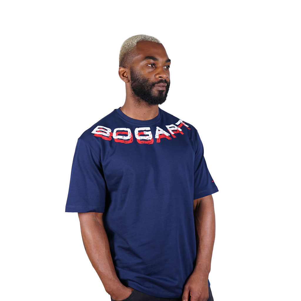 Bogart Original Collection C-Nek Print T-Shirt-Navy-Right side